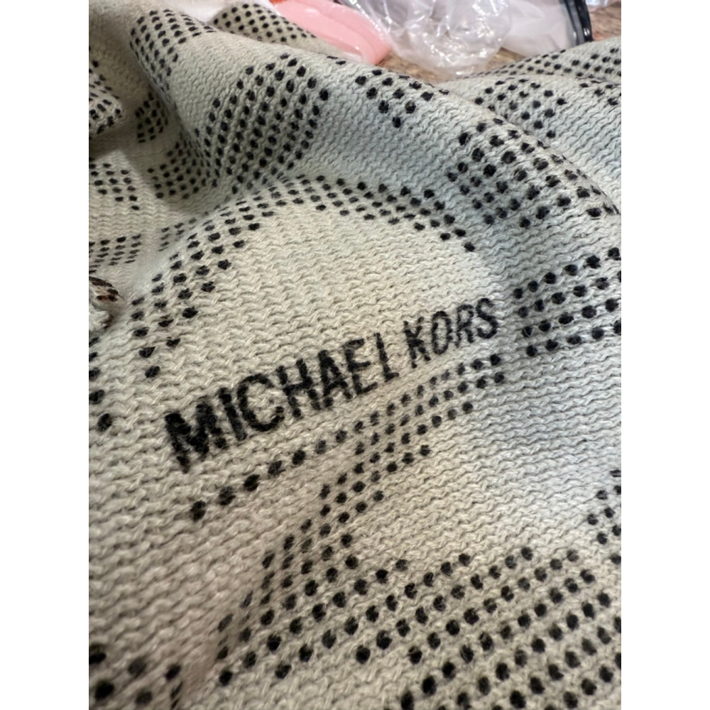 Michael Kors Leopard Print Scarf Brown Black One Size - Picture 8 of 8